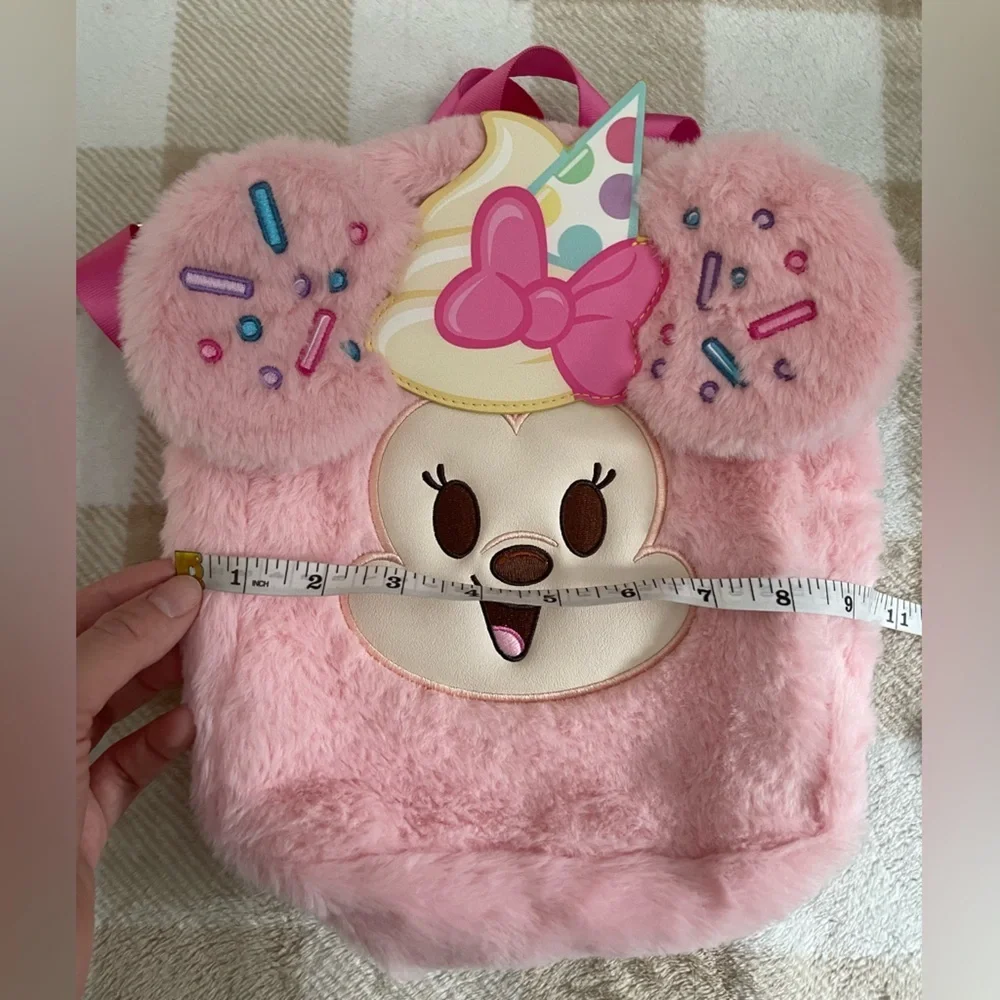 EUC Disney Munchlings Series 1 Minnie Mouse Furry Mini Backpack 9x10x4 inches - Picture 6 of 10